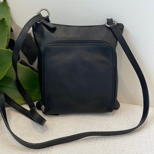 Fossil, genuine, leather, Crossbody shoulder bag, handbag, like new black